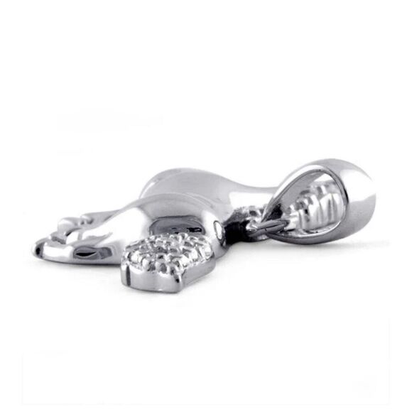 Sterling Silver Horse Clear CZ Necklace Pendant New - Picture 3 of 3